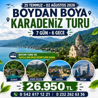 İzmir Çıkışlı Boydan Boya Karadeniz Turu